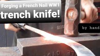 Forging a WWI "French Nail" Trench Knife... From rebar.