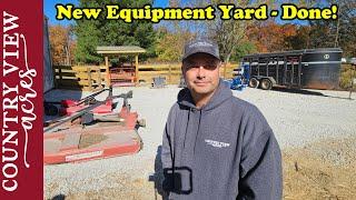 New Equipment Storage Area is Complete!  The Livestock go Crazy for Silage Bales.