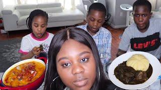 Cook With Me: I Cooked Traditional Edo Black Soup For My American Kids,You wont believe their reactn