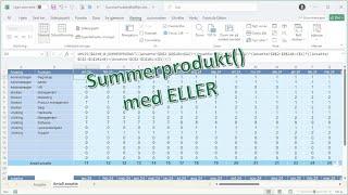 Excel på norsk: Summerprodukt() med ELLER