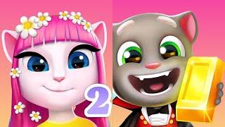My Talking Angela 2 vs Talking Tom Gold Run iPad Gameplay