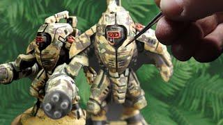 Painting Complex Camouflage Shapes (Tau Stealth suit - Warhammer 40,000)