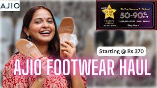 AJIO Footwear Haul (₹370 - ₹650) Flats, Wedges, Heels | ENGLISH Subtitles