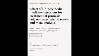 Effect of Chinese herbal medicine injections for treatment of psoriasis vulgaris: a s... | RTCL.TV