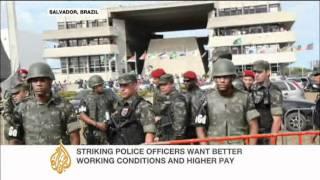 Federal authorities standoff with striking police in Brazil