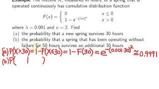 Weibull distribution -- Example 1