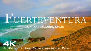 [4K] FUERTEVENTURA  4 Hour Drone Aerial Film of Canary Islands | Las Canarias Spain España