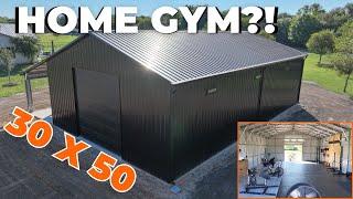 30x50 Steel Building Home Gym | Custom Metal Building Tour | WolfSteel Buildings