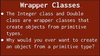 Wrapper Classes (Java) - AP Computer Science A