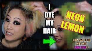 I DYE MY HAIR LUNAR TIDES NEON LEMON | Our most shortest, off the whim hair video!