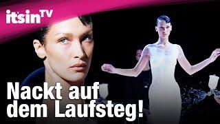 Bella Hadid nackt auf dem Laufsteg - und dann kommt das Spray zum Einsatz | It's in TV