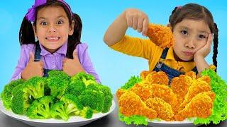 Ellie and Maddie Learn About Healthy Foods Fruits and Vegetables