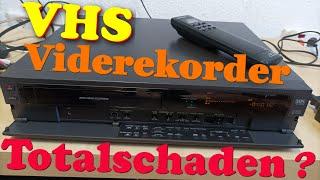 VHS Videorekorder ohne Funktion VCR repair Netzteil defekt und Kassette hat Bandsalat