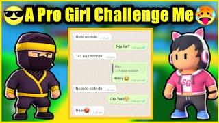  A Pro Girl Challenge Me In Stumble Guys | 1v1 | Giga Playz