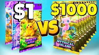 $1 vs $1000 Pokemon Pocket Account