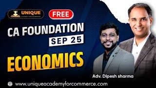 CA Foundation | Economics |  CH 4 Lec. 7 | Sep 25 | ADV. DIPESH SHARMA SIR