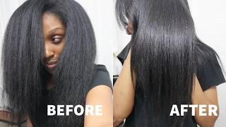 Blowout & Silk Press Tutorial On My Natural Hair For FAST Growth!