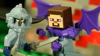 LEGO Minecraft Noobik vs Nexo Knights - Stop Motion Animation - KokaTube