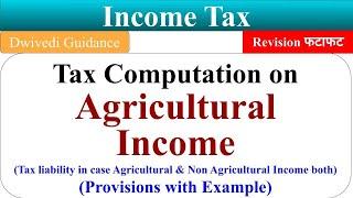 Agriculture Income, Tax Computation on Agricultural Income, Agriculture Income in income tax, mba