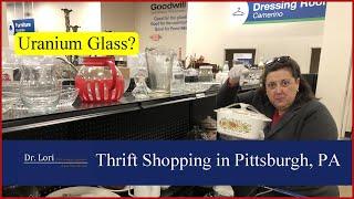 Is it Uranium Glass? Shopping Pyrex, Corningware, Crystal, Purses, Plates - Thrift with me Dr. Lori