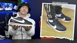 Unboxing/Reviewing The Nike Cortez Leather Black/White Shoes (On Feet)
