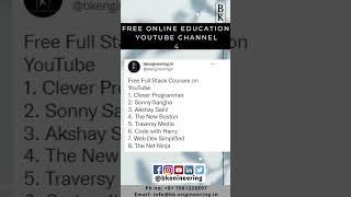 Free Online Education YT CHANNEL 4 | BK Engineering