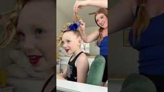 “helping” my opinionated daughter *grwm* FIRST cheer comp!!!