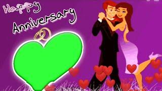 Happy wedding anniversary video green screen animation effects HD footage | chroma key