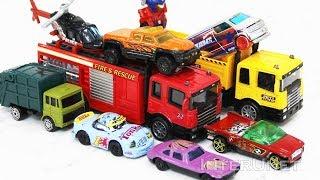 Unboxing fire truck and asphalt machine - die cast toys collection