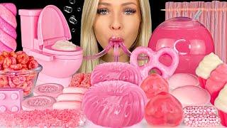 ASMR MUKBANG, Random Pink Desserts, Moko Moko Mokolet Toilet, Fizz Candy, Yogurt Covered Pretzels 먹방