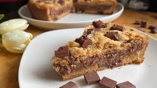 Easy Nutella cookie pie recipe/ فطيرة الشوكلاتة بالنوتيلا