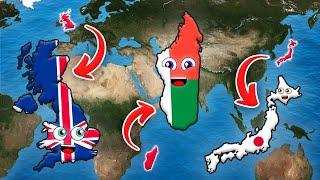 Island Countries of the World Size Comparison - Smallest to Largest by Land Mass | KLT Geography