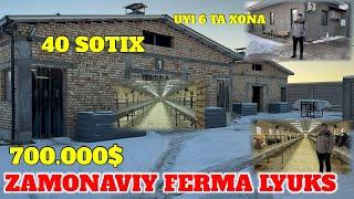 ZAMONAVIY FERMA 40 SOTIX 6TA YEVRO REMONT XONA UYI BILAN SVET SUV GAZ KANALIZATSA BOR 900 ming Nalog