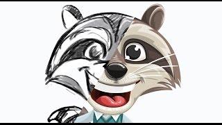 Raccoon Cartoon Character - Mr. Coon || GraphicMama.com