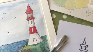 Easy Watercolour Tutorial - Lighthouse