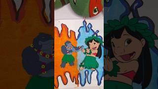Lilo Pelekai & Captan gantu from Disney's "Lilo & Stitch Acrylic paint art #acrylic #disney