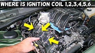 WHERE IS IGNITION COIL 1 2 3 4 5 6 LOCATED ON A CAR