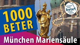 1000 Beter an der Münchner Mariensäule | Deutschland betet Rosenkranz