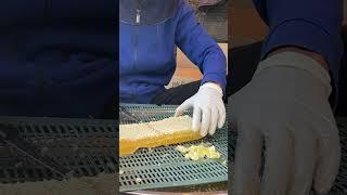 Cutting small honeycomb put in box #honey #beefeater #beekeeper #workerbee #beekeeping #savethebees
