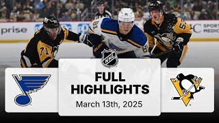 NHL Highlights | Blues vs. Penguins | March 13, 2025