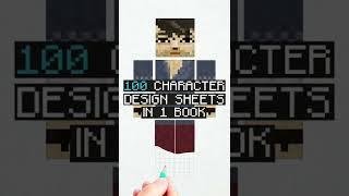Samurai character design for games using a Minecraft skin design template book