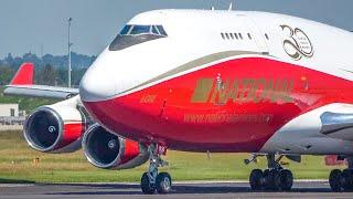 60 MINUTES PURE AVIATION - RED BOEING 747 DEPARTURE - B747 ONLY (4K)