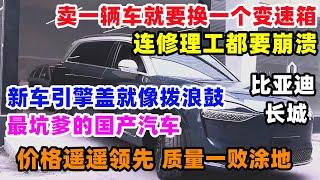 最坑爹的国产汽车！卖一辆赔一辆，新车引擎盖像拨浪鼓，吱吱作响，连修理工都要崩溃，价格遥遥领先质量一败涂地#国产汽车品牌#新能源#比亚迪#长城方程豹#中国