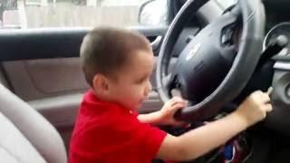 the four year old driver..