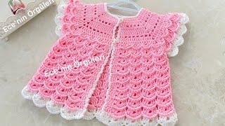 Crochet Princess Vest /Tığ işi Prenses Yeleği /Pembe Beyaz Yelek / 6 -12 ay #diy