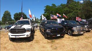 Zlot Dodge Ram POLAND 2023 [ Jelcz-Laskowice ] przejazd przez miasto wszystkich aut 