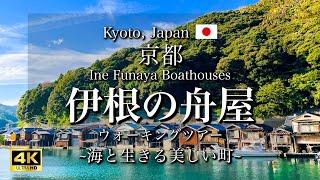 京都 "伊根町"を散策｜伊根の舟屋郡の絶景｜Ine Funaya Boathouses Walking Tour | 京都伊根的船屋群美丽的风景 [4K]