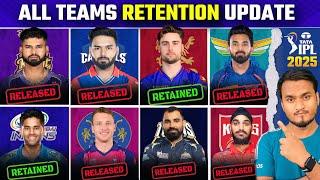 IPL 2025 Player Retentions | All 10 Teams Confirm Retain And Release Players Before Mega Auction.