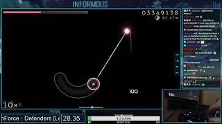 osu! | Informous | Dragonforce - Defenders [Legend] +HD,DT 76.52% Pass 8.94⭐