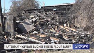 Aftermath of Bait Bucket fire in Flour Bluff